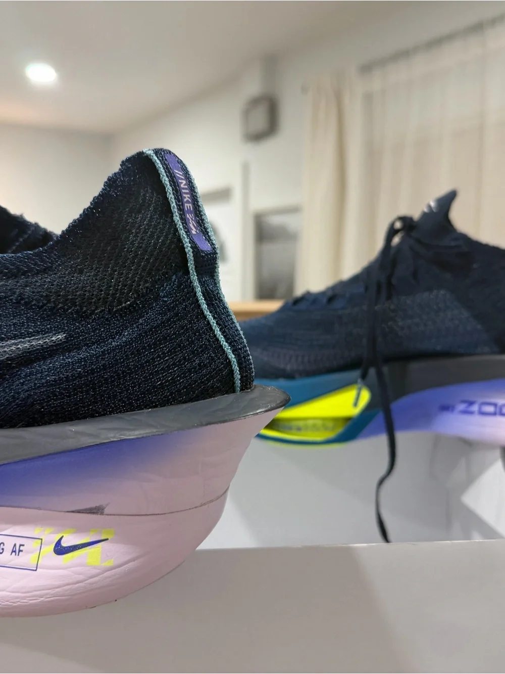 Brand New Nike Alphafly 3 Next % Air Zoom Navy with Bright Blue and Neon Yellow